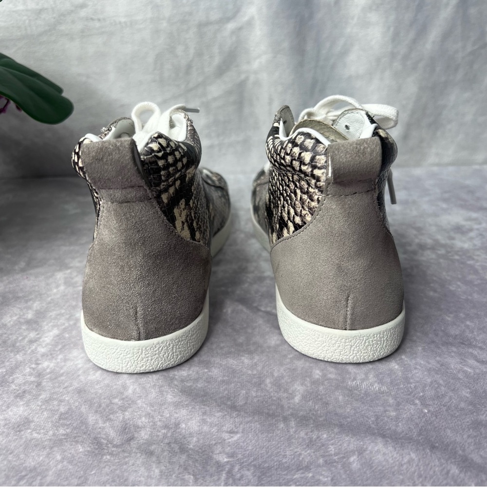 PAIGE Annie Snake Embossed Mid Top Sneaker Size 6 - Picture 4 of 9